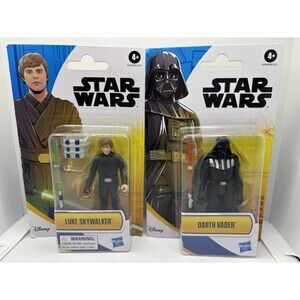 Disney Hasbro Star Wars Luke Skywalker and Darth Vader Figures Sealed